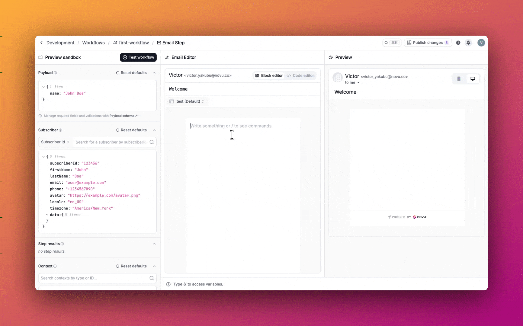 Create inline variable